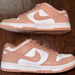 Nike Women's Low-Top Sneakers in Blush Pink and White